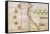 Map of Peru Coast, 1630-Science Source-Framed Stretched Canvas