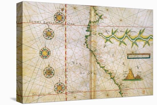 Map of Peru Coast, 1630-Science Source-Stretched Canvas