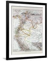 Map of Peru Ecuador Venezuela and Columbia 1899-null-Framed Giclee Print