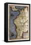 Map of Peru-Abraham Ortelius-Framed Stretched Canvas