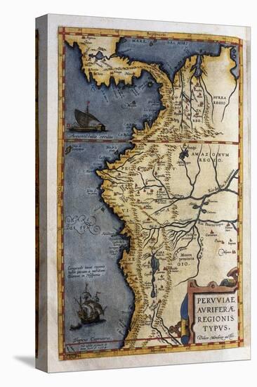 Map of Peru-Abraham Ortelius-Stretched Canvas