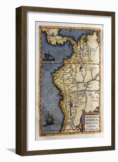 Map of Peru-Abraham Ortelius-Framed Art Print