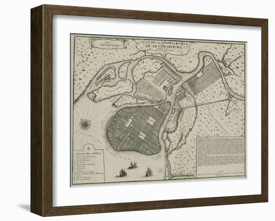 Map of Petersburg, 1717-Nicolas De Fer-Framed Giclee Print