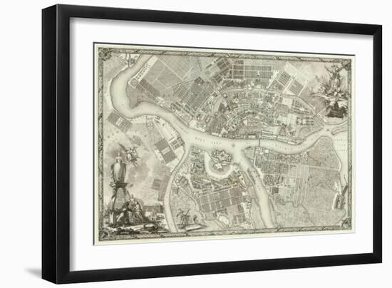 Map of Petersburg (Book to the 50th Anniversary of the Founding of St. Petersbur), 1753-null-Framed Giclee Print