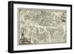 Map of Petersburg (Book to the 50th Anniversary of the Founding of St. Petersbur), 1753-null-Framed Giclee Print