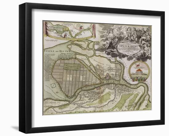 Map of Petersburg (Saint Petersburg Master Pla)-Jean-Baptiste Alexandre Le Blond-Framed Giclee Print