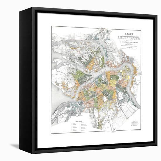 Map of Petersburg-null-Framed Stretched Canvas