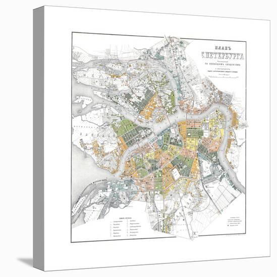 Map of Petersburg-null-Stretched Canvas