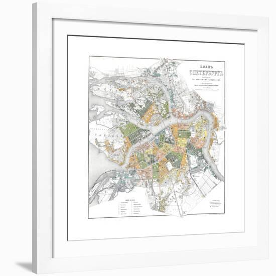 Map of Petersburg-null-Framed Premium Giclee Print