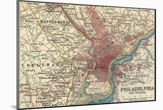 Map of Philadelphia (C. 1900), Maps-Encyclopaedia Britannica-Mounted Art Print