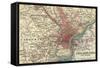 Map of Philadelphia (C. 1900), Maps-Encyclopaedia Britannica-Framed Stretched Canvas