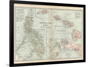 Map of Philippine Islands and Hawaii. Insets of Manila and Vicinity and Honolulu and Pearl Harbor-Encyclopaedia Britannica-Framed Art Print