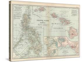Map of Philippine Islands and Hawaii. Insets of Manila and Vicinity and Honolulu and Pearl Harbor-Encyclopaedia Britannica-Stretched Canvas