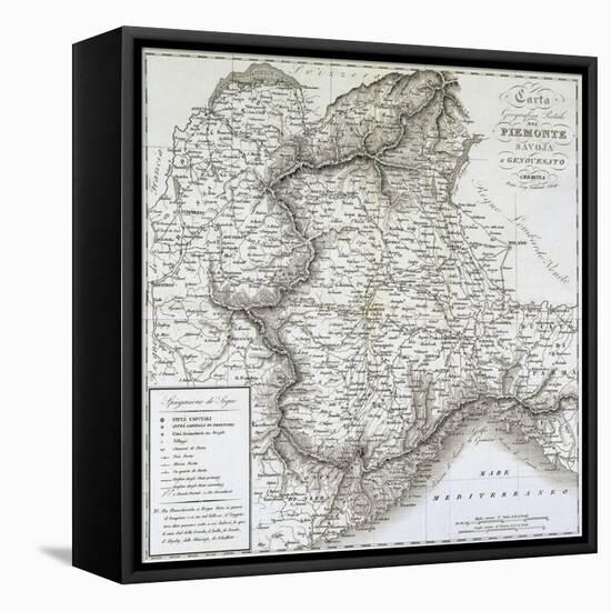 Map of Piedmont, of the Savoy and Genovas-null-Framed Stretched Canvas