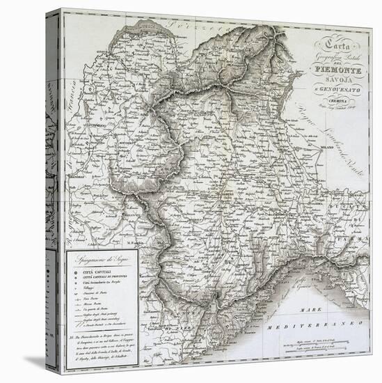 Map of Piedmont, of the Savoy and Genovas-null-Stretched Canvas
