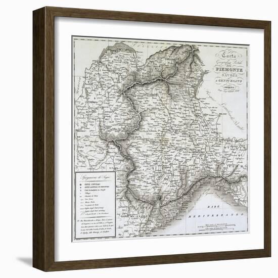 Map of Piedmont, of the Savoy and Genovas-null-Framed Giclee Print