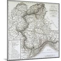 Map of Piedmont, of the Savoy and Genovas-null-Mounted Giclee Print