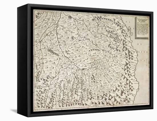 Map of Piedmont Region, Venice, 1567-null-Framed Stretched Canvas