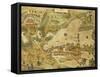 Map of Plon from Civitates Orbis Terrarum-null-Framed Stretched Canvas