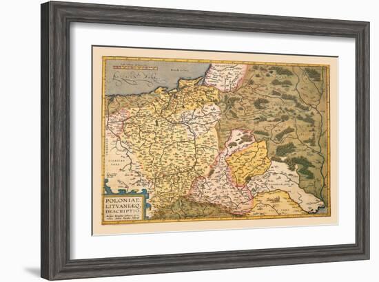 Map of Poland and Eastern Europe-Abraham Ortelius-Framed Art Print