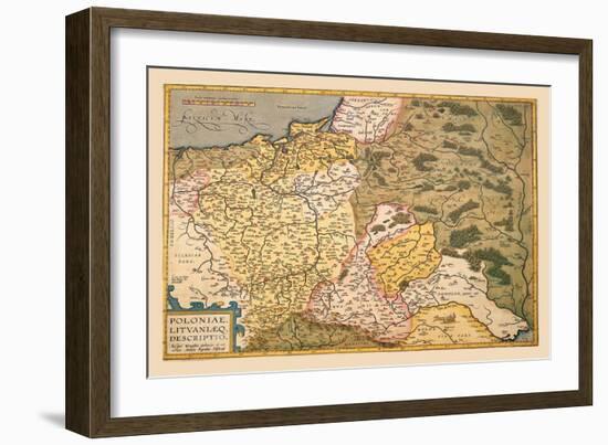 Map of Poland and Eastern Europe-Abraham Ortelius-Framed Art Print