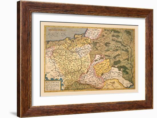 Map of Poland and Eastern Europe-Abraham Ortelius-Framed Art Print