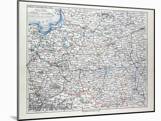 Map of Poland Belarus and Ukraine 1899-null-Mounted Giclee Print