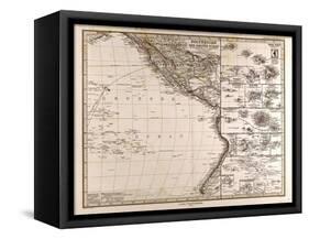 Map of Polynesia and Oceania, 1872-null-Framed Stretched Canvas