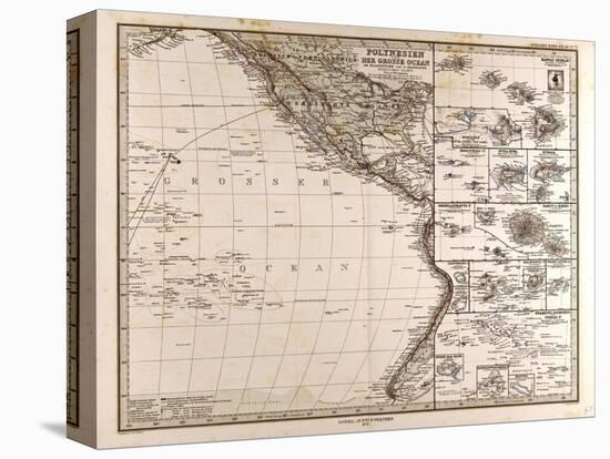 Map of Polynesia and Oceania, 1872-null-Stretched Canvas