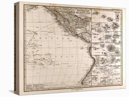 Map of Polynesia and Oceania, 1872-null-Stretched Canvas