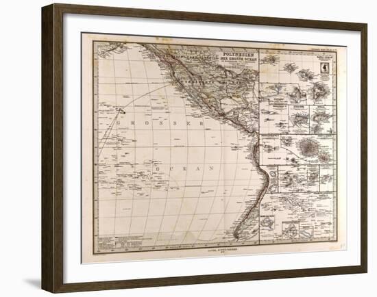 Map of Polynesia and Oceania, 1872-null-Framed Giclee Print