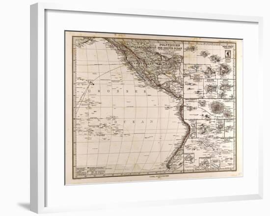 Map of Polynesia and Oceania, 1872-null-Framed Giclee Print