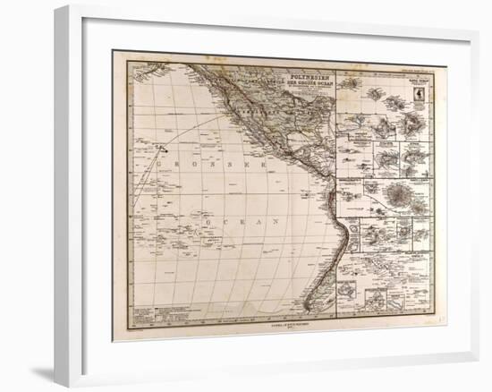 Map of Polynesia and Oceania, 1872-null-Framed Giclee Print