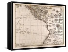 Map of Polynesia and Oceania, 1872-null-Framed Stretched Canvas