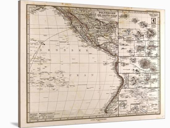 Map of Polynesia and Oceania, 1872-null-Stretched Canvas