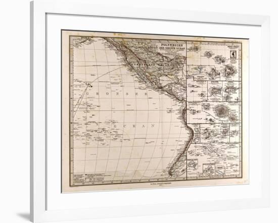 Map of Polynesia and Oceania, 1872-null-Framed Giclee Print