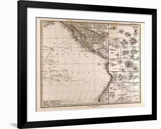 Map of Polynesia and Oceania, 1872-null-Framed Giclee Print