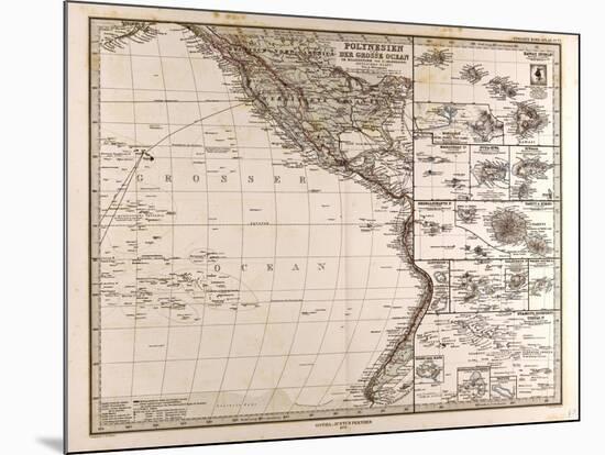 Map of Polynesia and Oceania, 1872-null-Mounted Giclee Print