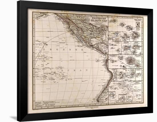 Map of Polynesia and Oceania, 1872-null-Framed Giclee Print