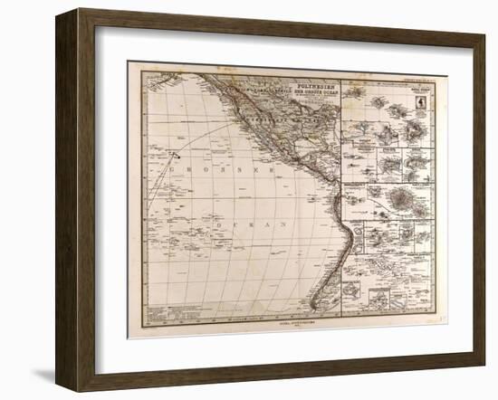 Map of Polynesia and Oceania, 1872-null-Framed Giclee Print