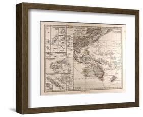 Map of Polynesia and Oceania, 1872-null-Framed Giclee Print