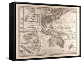 Map of Polynesia and Oceania, 1872-null-Framed Stretched Canvas