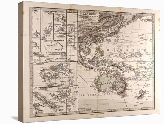 Map of Polynesia and Oceania, 1872-null-Stretched Canvas