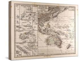 Map of Polynesia and Oceania, 1872-null-Stretched Canvas