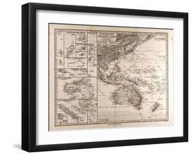 Map of Polynesia and Oceania, 1872-null-Framed Giclee Print