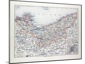 Map of Pommern Mecklenburg-Vorpommern (Germany) and North West Poland 1899-null-Mounted Giclee Print