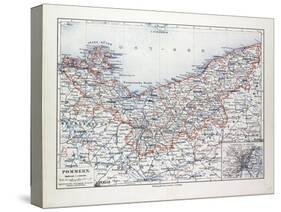 Map of Pommern Mecklenburg-Vorpommern (Germany) and North West Poland 1899-null-Stretched Canvas