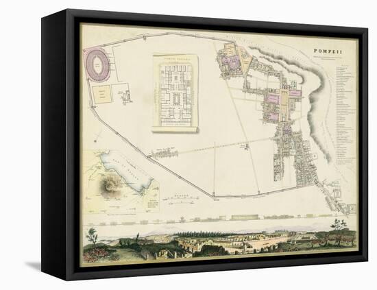 Map of Pompeii-T.E. Nicholson-Framed Stretched Canvas