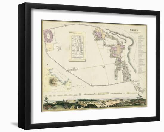 Map of Pompeii-T.E. Nicholson-Framed Art Print