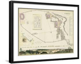 Map of Pompeii-T.E. Nicholson-Framed Art Print